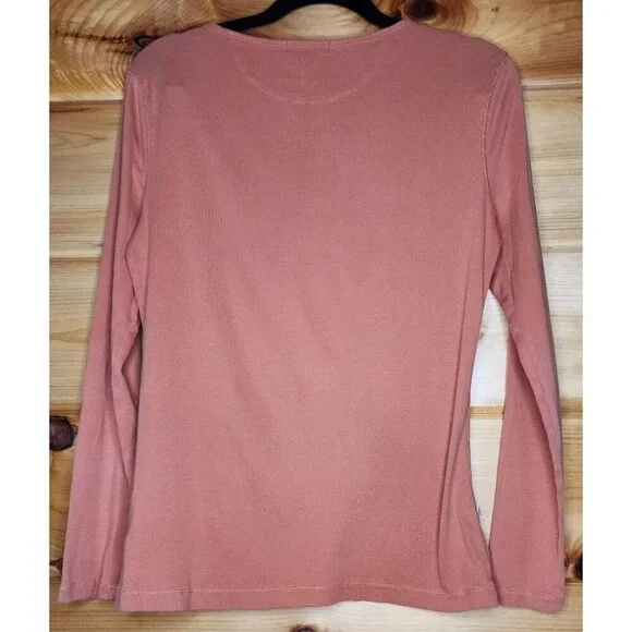 Women's Lauren Ralph Lauren Orange Solid Peasant M Lace Tunic Lagenlook Breath - Picture 10 of 14